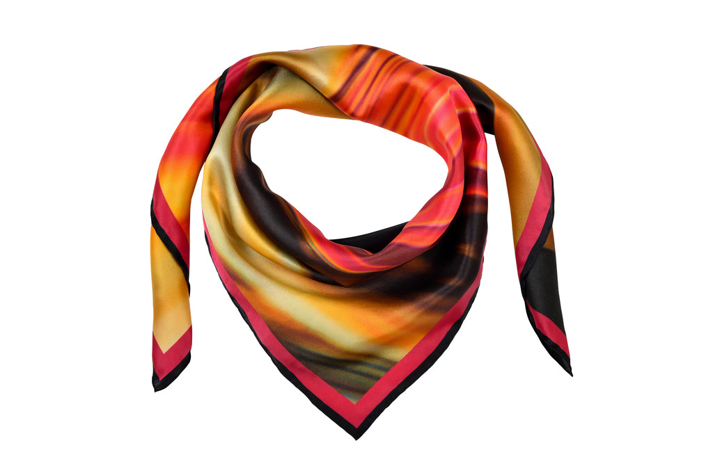 Lava Red Square Silk Scarf
