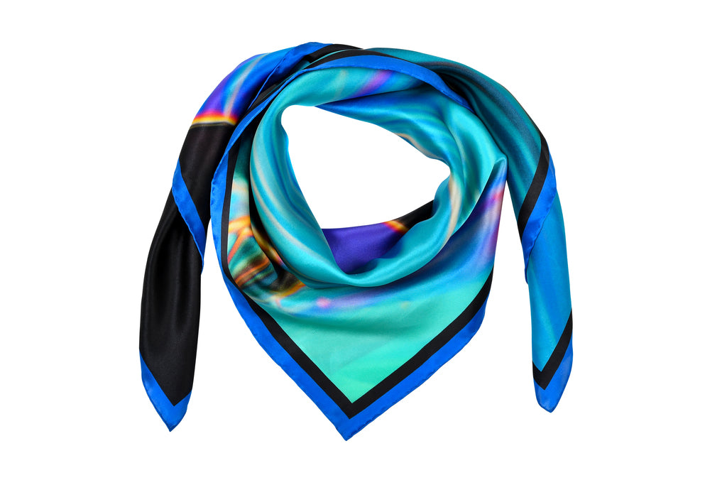 Electric Blue Square Silk Scarf